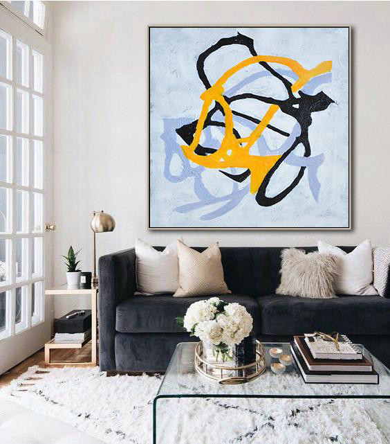 Handmade Large Contemporary Art,Hand-Painted Oversized Minimal Painting On Canvas,Large Contemporary Painting